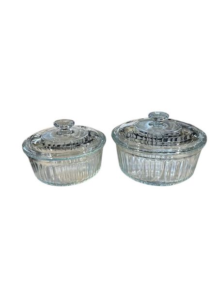 2Pcs Glass Round Casserole Dish With Lids-Borosilicate