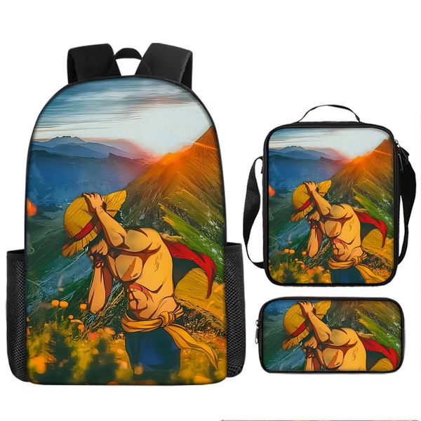 Kids School 3-Piece Backpack - Lunch Box &amp; Pencil Case Dandy's World