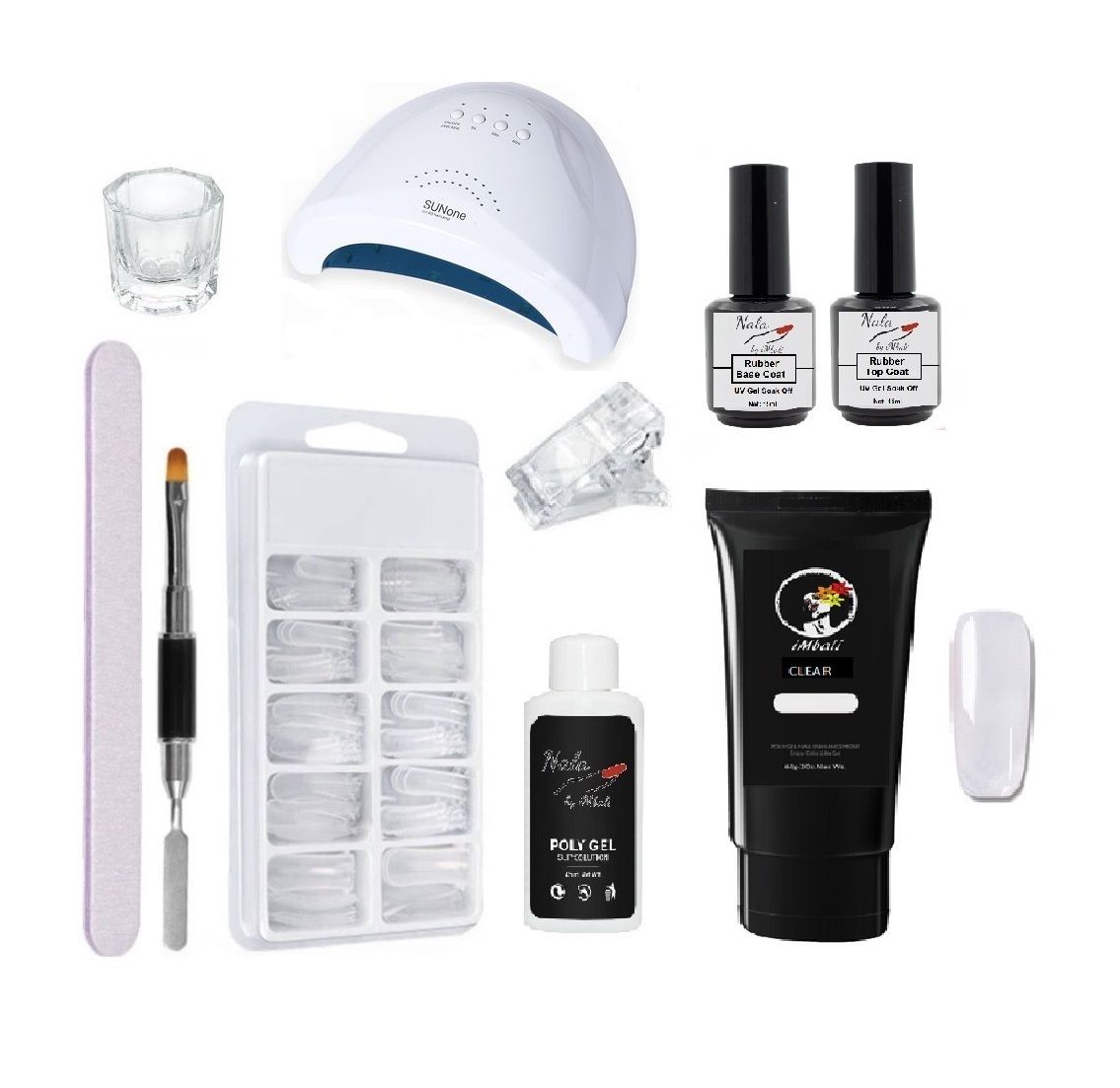 iMbali 60ml Polygel Nail Starter Kit with 48W Nail Dryer and Slip ...