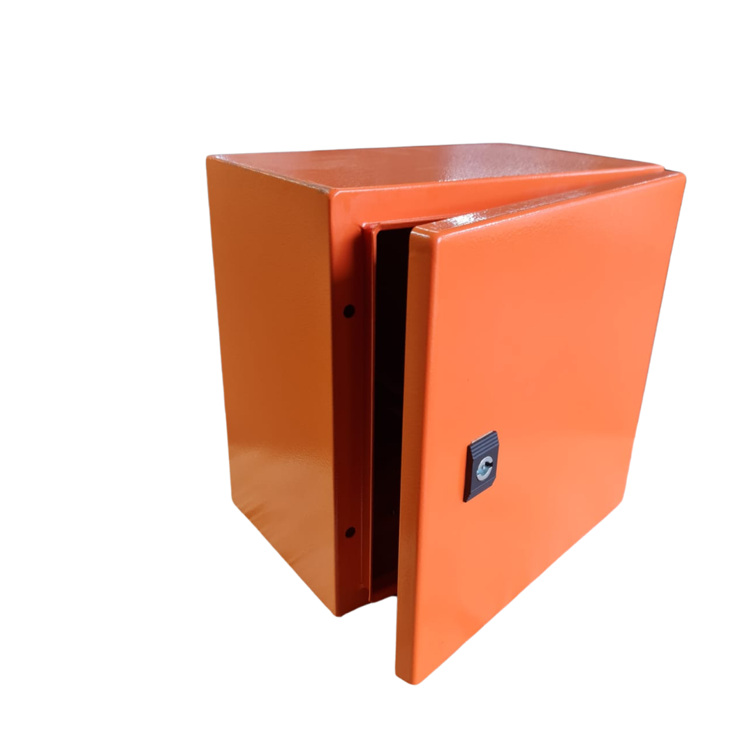 Heavy-Duty Orange Steel Electrical Enclosure Box - 600x400x250mm