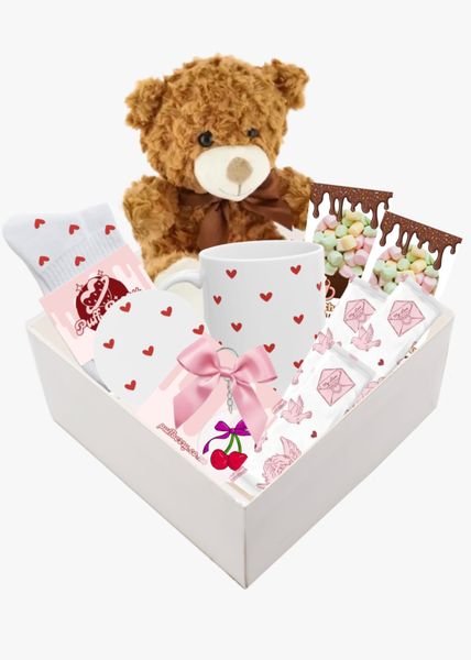 Hearts Teddy Bear Gift Set With Gift Box