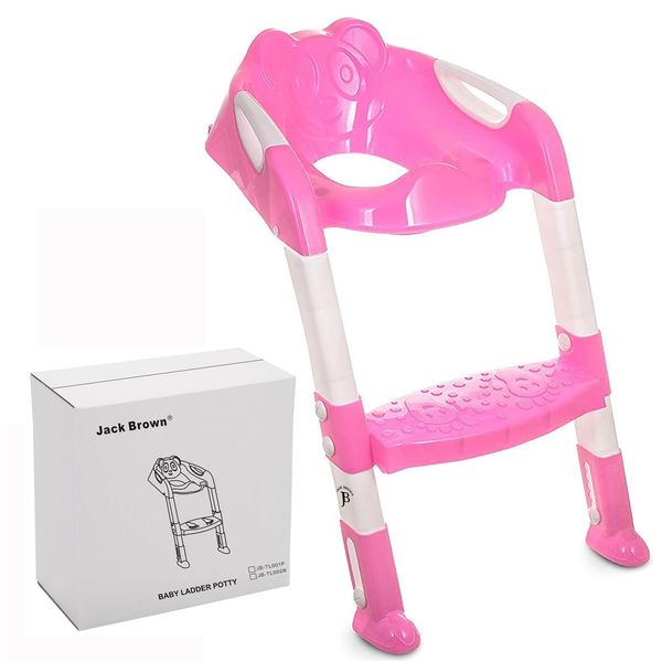 Jack Brown Children's Toilet Training Seat and Ladder - Pink