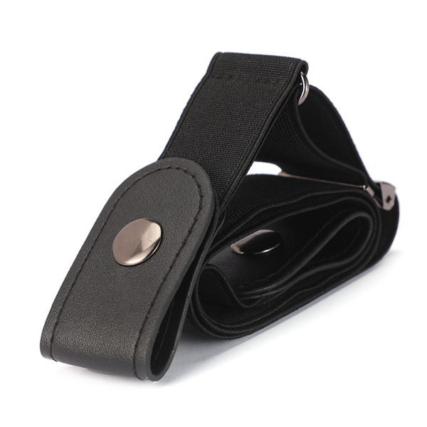 Buckle-Free Elastic Force PU Leather Waistband