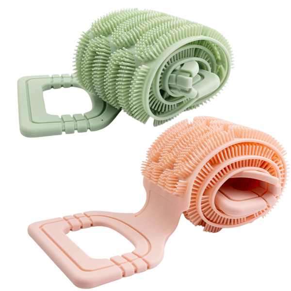 Bestby- Silicone Exfoliating Bath Body Scrub Belts Back Scrubbers (2 Pack)