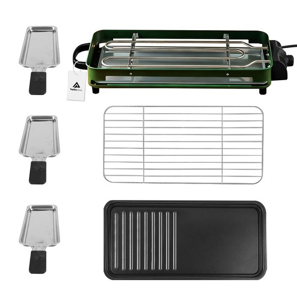 Topika Non-Stick Electric Indoor Grill Braai with grill net &amp; trays, 1350W
