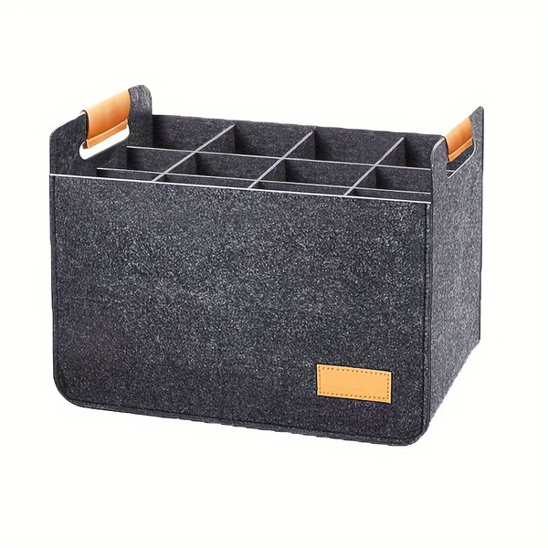 12 Bottles Wine Tote Bag Wine Handbag Felt Gift Storage Basket - Grey