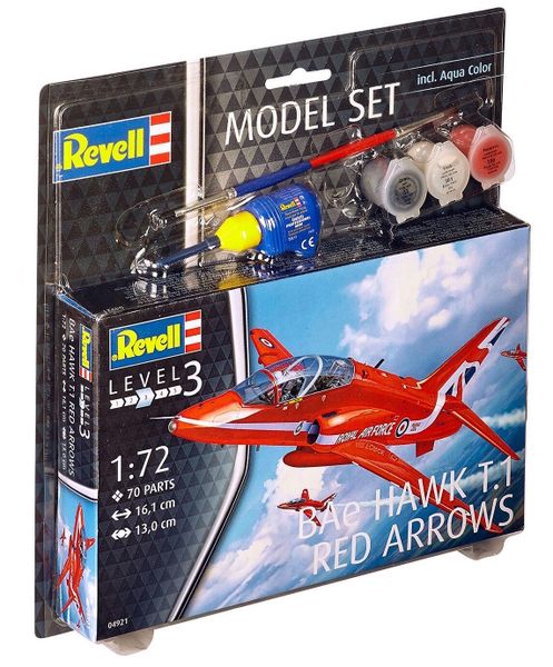Revell 1/72 BAe Hawk T.1 "Red Arrows" Model Kit w/paints, Glue and Brush
