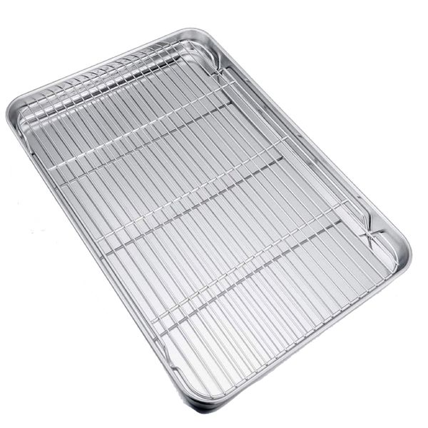 Kitchen Heavy Duty Stainless Steel Baking Roasting Pan With Wire Rack