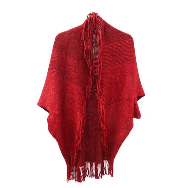 Blackcherry Open Knit Gilet Poncho