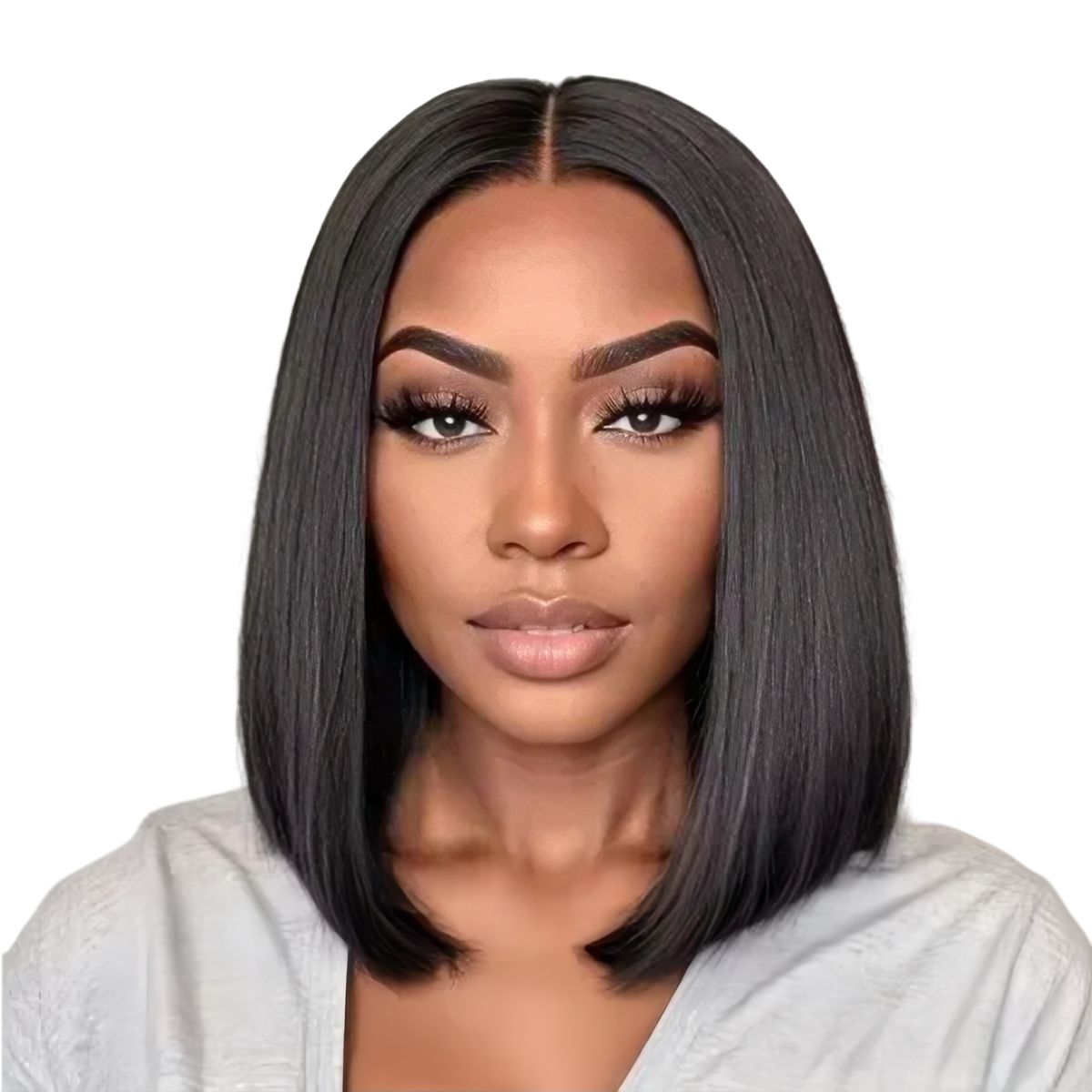 Luvée 12-inch Bob Full Frontal Straight Wig Human Hair Natural Colour