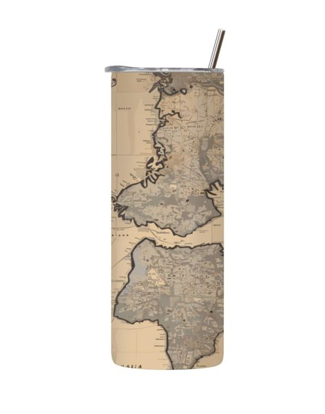 World 20 Oz Tumbler with Lid Straw Trendy Maps Graphic Design Present 104