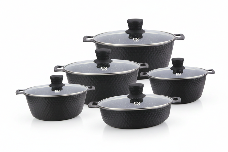10-Piece High Quality Granite Natural Coating Nonstick Cookware Pot Set
