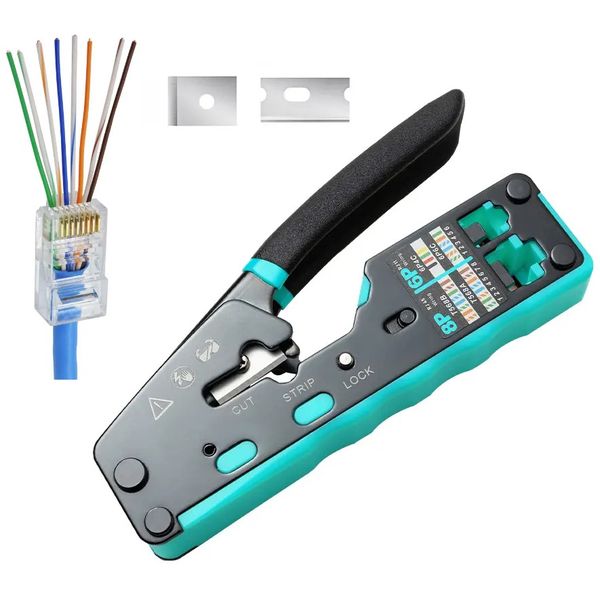 EZ Pass-through - Network Cable Crimp Tool - RJ45: CAT6 / RJ45 /RJ11