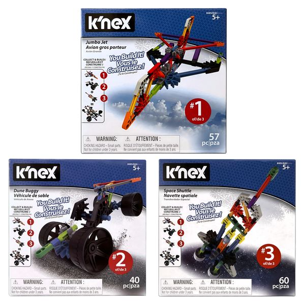 Knex Combo Build - Jumbo Jet + Dune Buggy + Space Shuttle