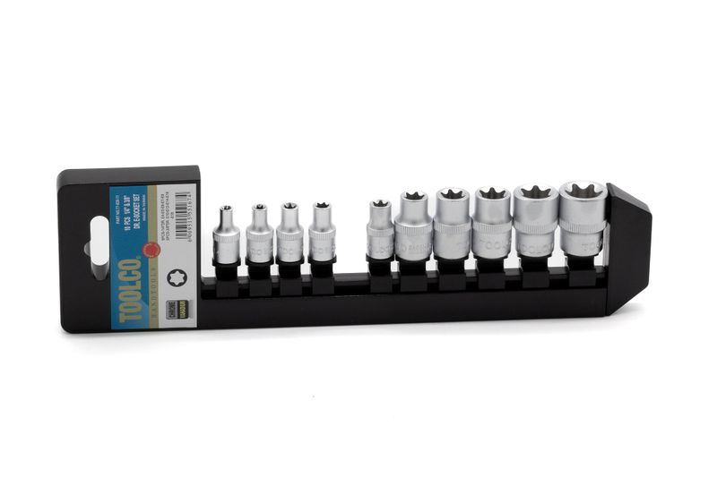 Toolco 10-Piece E-Torx Socket Set - 1/4 and 3/8 Inch Drive