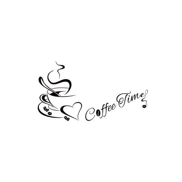 Coffee Time Sticker With Motivational Wall Decor For Office &amp; Shop &amp; Home