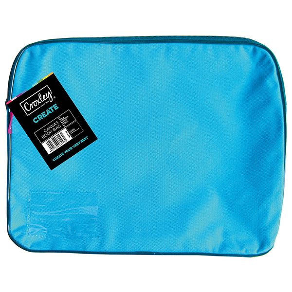 CROXLEY Canvas Gusset Book Bag Turquoise Pack of 6