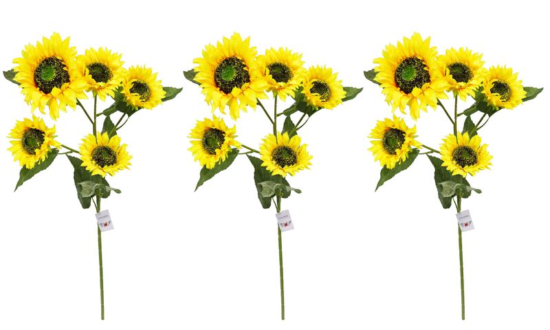 3 Piece 15 Stems Artificial Flower Sunflower (90cm)