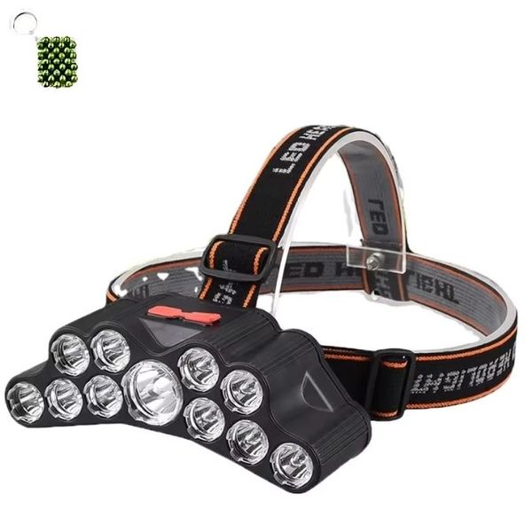 Powerful 11-Core LED Rechargeable Headlight And A Keyholder