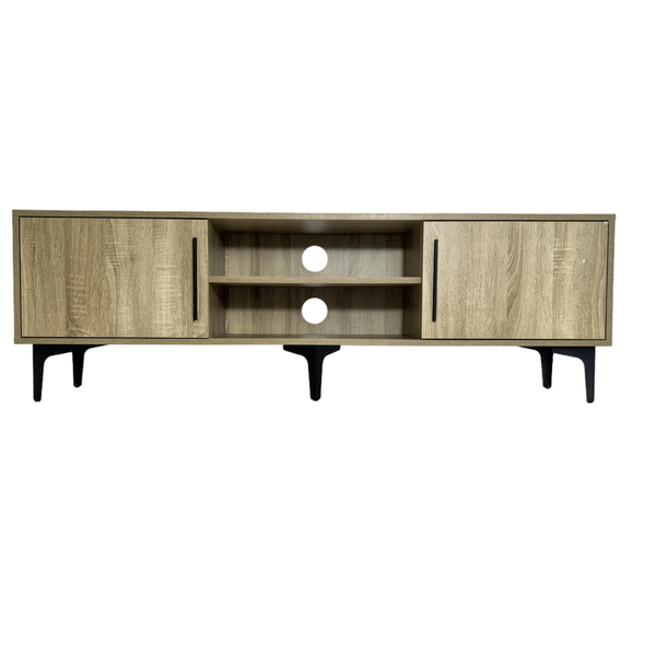 Mia's Home Zenith TV Unit Stand - 150cm (Natural Oak &amp; Black Accents)