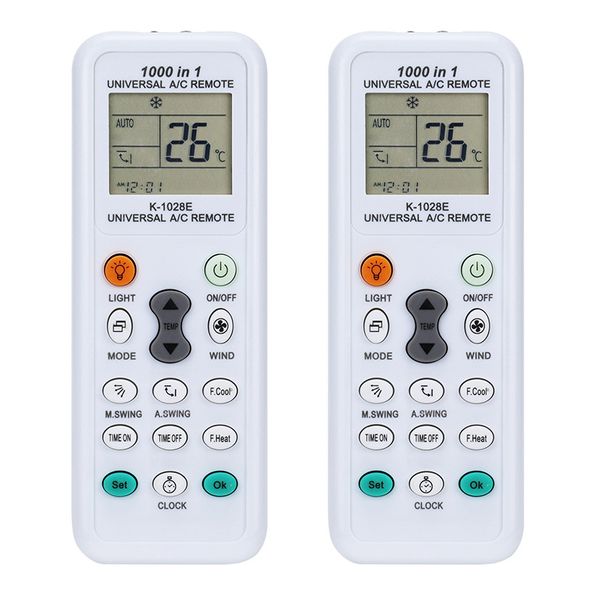 2 Piece Universal A/C Remote Control for 1000 Brand Air Conditioner K-1028E