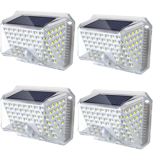 IP65 Waterproof Luminescent COB Solar Motion Sensor LED Wall Light- 4 Pack