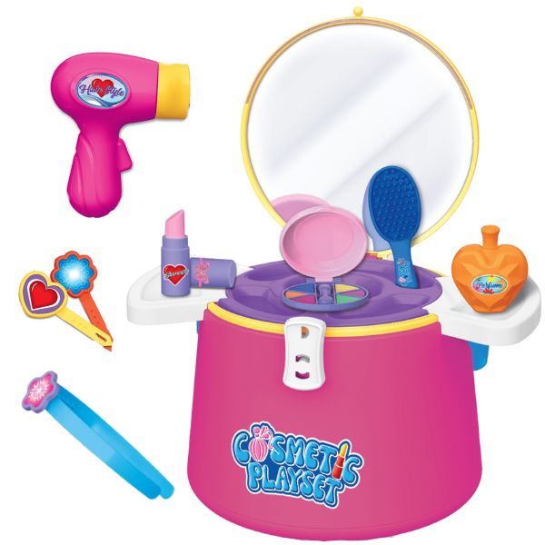 Portable Beauty Makeup Playset - Cosmetics Pretend Play - Toys for Girls