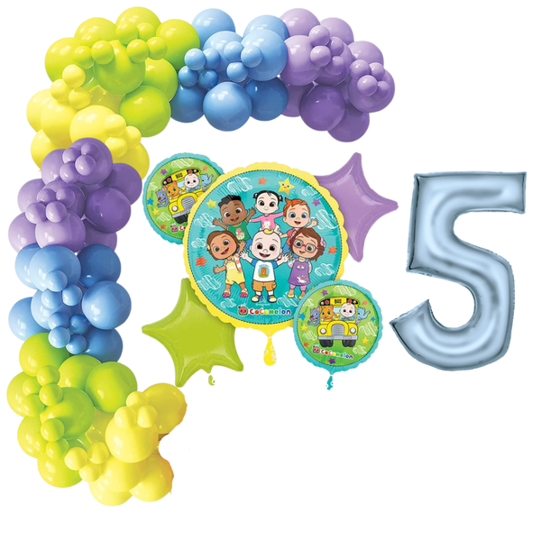 Deluxe 250 Piece Cocomelon Balloon Garland Kit with Foil Number 1