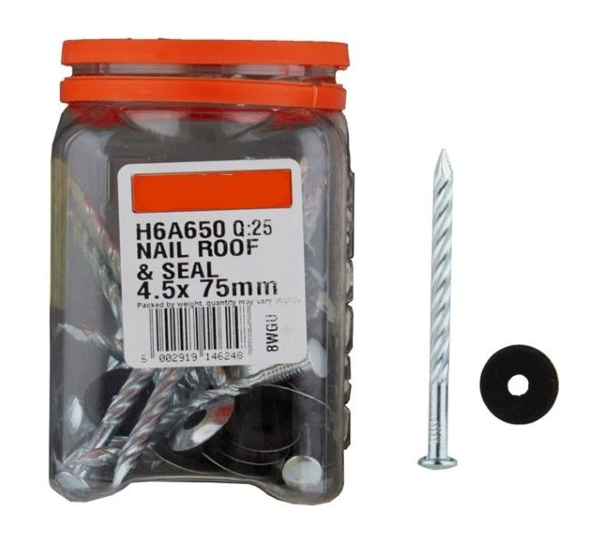 25 x Roof and Seal Nails 4.5 x 75 mm