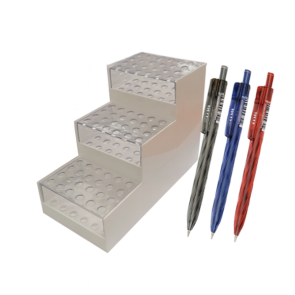 Semi-Gel Pens - (Black/Blue/Red) 72 Pens,With 3-Tier Display Stand
