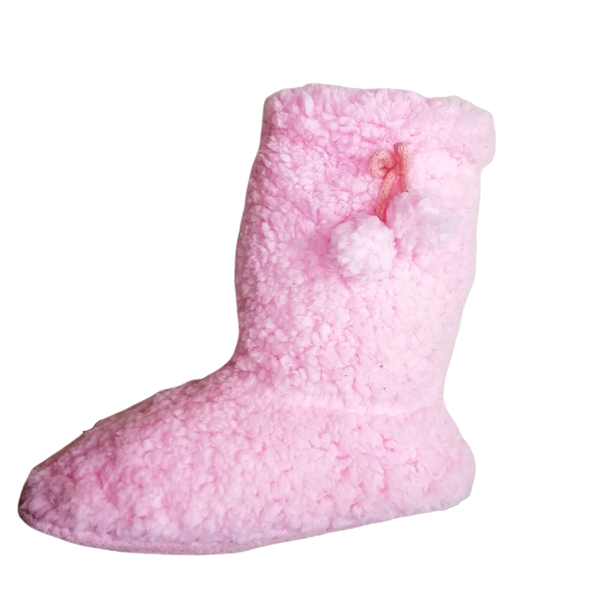 Soxy Lady -Boot Slippers- Pink - Non-slip - Sizes UK4 - UK7 - One size