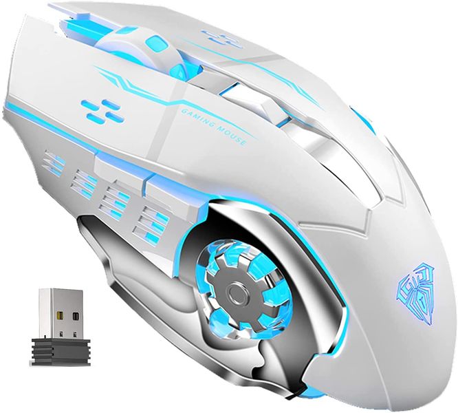 AULA RGB Backlit Gaming Wireless Mouse with Side Buttons 2.4G-SC100-Black