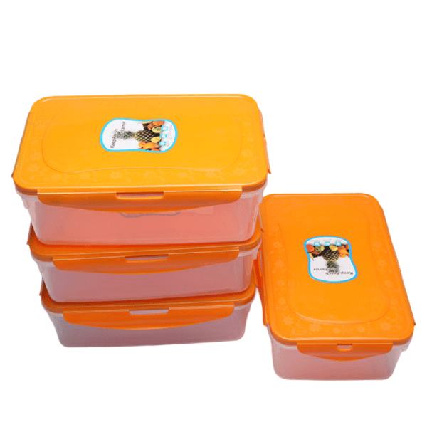 Plastic Container - 4 Pack 2LT LOCKTIGHT - Orange