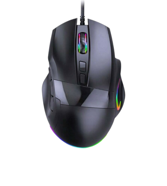 Wired 9D Gaming Mouse With RGB Lighting And Dedicated Fire Button - Black