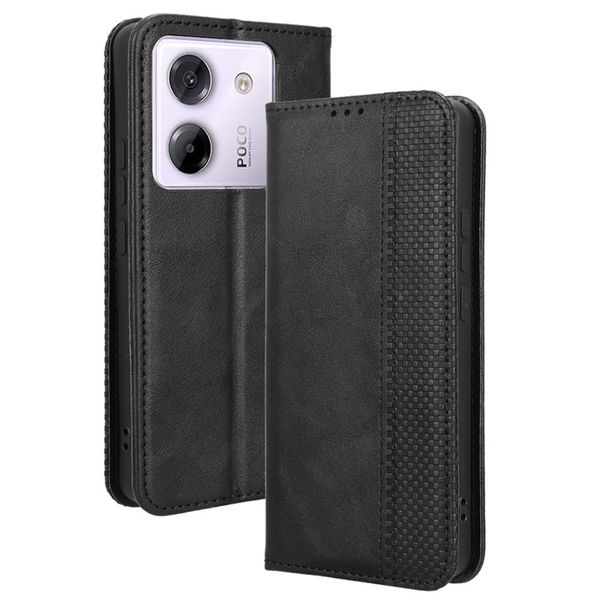 Retro Patterned Leather Case Compatible With Xiaomi Poco M7 Pro