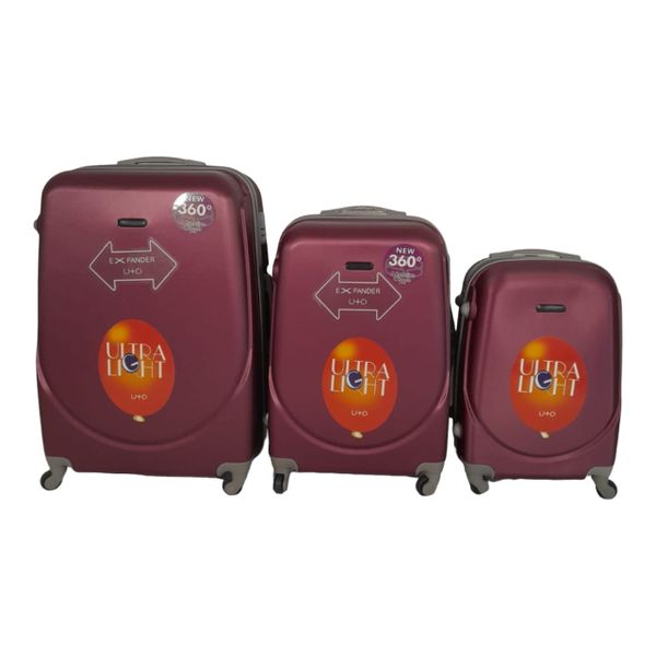 SMTE- 360 Lightweight Quad Wheel Quality Travel Ware-3 Piece Luggage Set