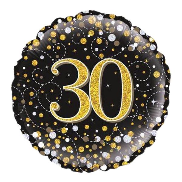Elegant Happy 30th Birthday Balloon - 1 Piece