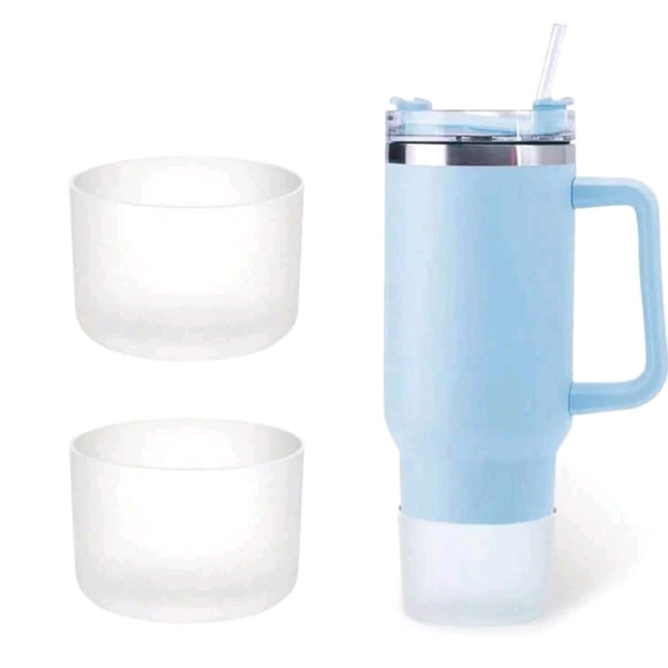 Clear Silicone Bumper Sleeve for a 40oz Tumbler and Stanley Cup - Set of 2