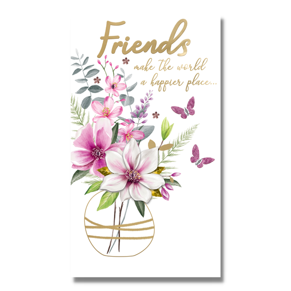 Greeting Card - Friend Birthday - Vase of Flowers