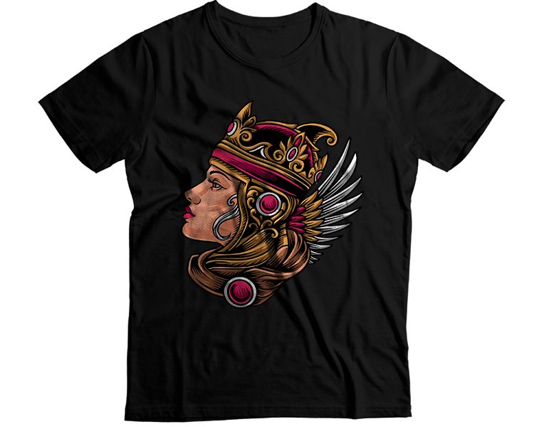 Woman Wearing A Crown Feathers T-Shirt