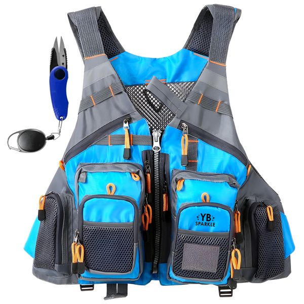 YB Sparkle Multifunctional Fishing Vest &amp; Life Jacket With Foam + Scissors