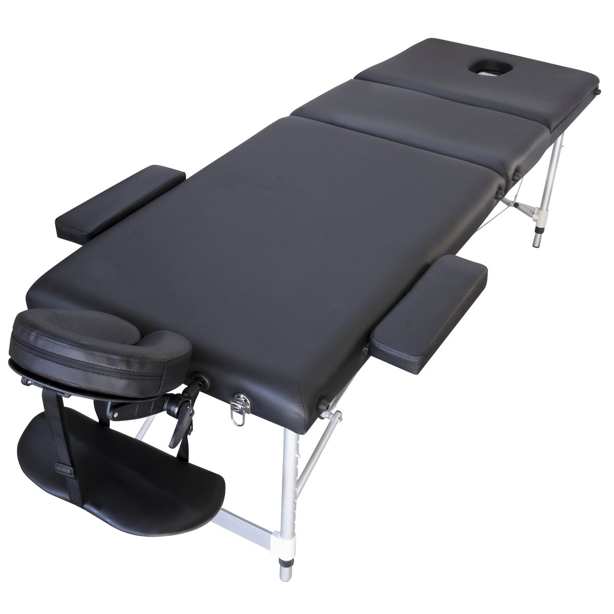 Hazlo Premium Portable Massage Table Bed 3 Section Aluminium Black Shop Today Get It