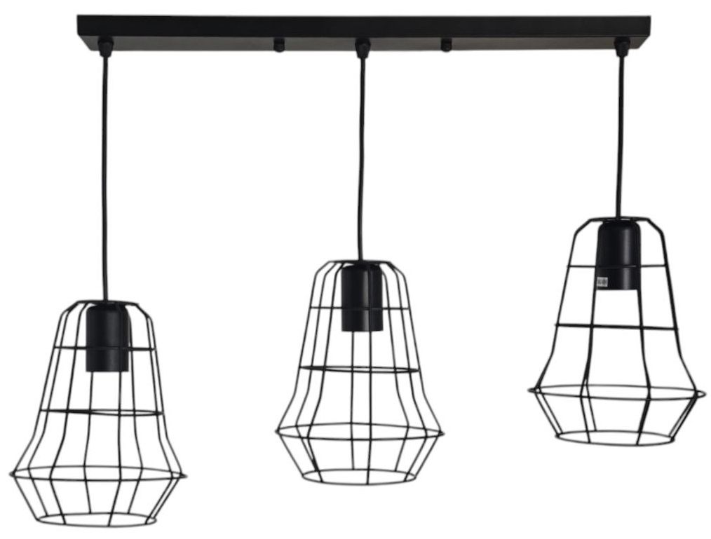Teempeest Pendant Light With 3 E27 Base Sockets - Black