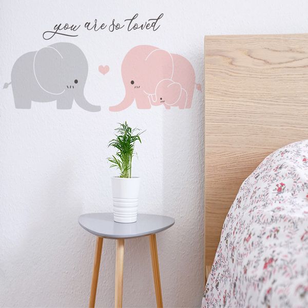 Elephant Family Love Vinyl Art Sticker for Wall Decoration