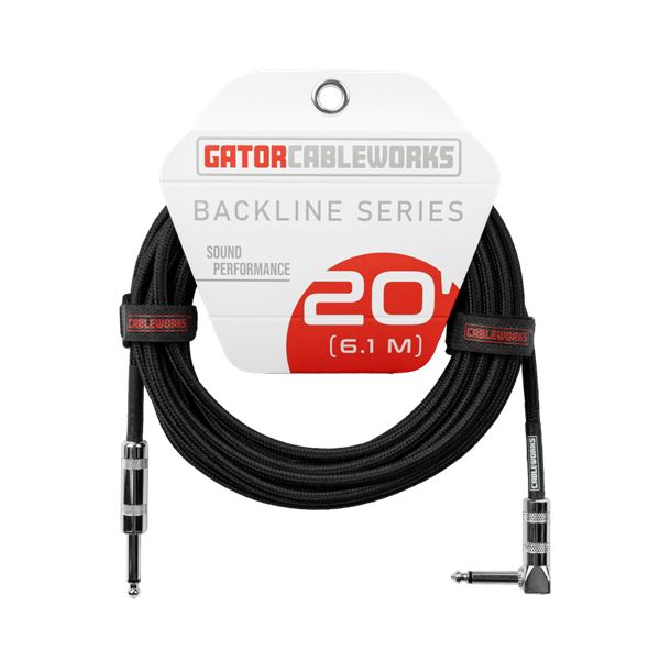 Gator Cableworks 6.1 Meter Strt to RA Braided Instrument Cable