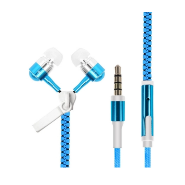 OMG Zippy Buds Headphones with Mic, Blue/ White ASE30003-TST-08-Blue/White