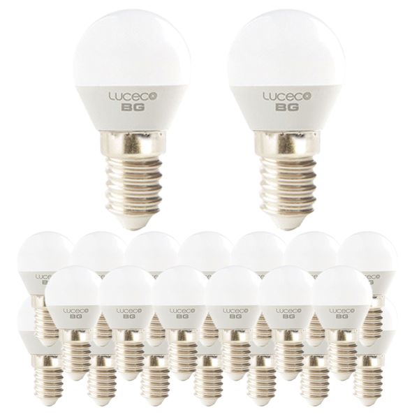 50Pc B45 Mini Globe, E14, 3W, 250Lm, Warm White, 2700K, Non-Dim, Led Lamp Bulk Case