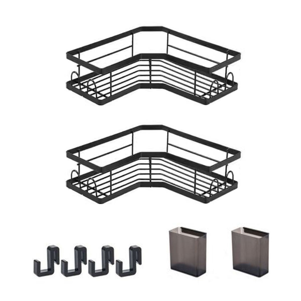 2 Pack Bathroom Shelf Triangular Bathroom Basket Shower Shelf