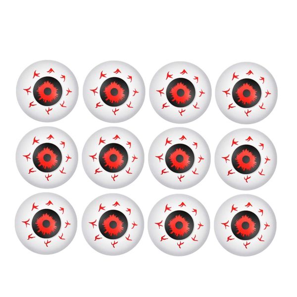 Scary Plastic Halloween Eyeball Props - Pack of 12