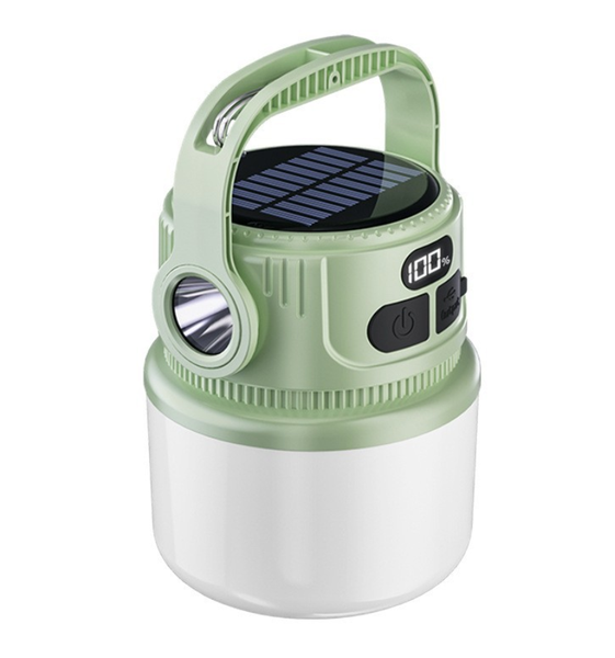 LED Camping Lamp Solar &amp; USB Dual Light Source for Outdoor Garden BBQ